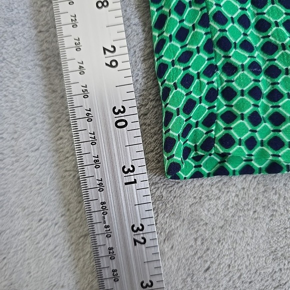 Zara Pants Womens Large Green Blue Flowy Geometric Print Trouser Casual Classic - Picture 6 of 8